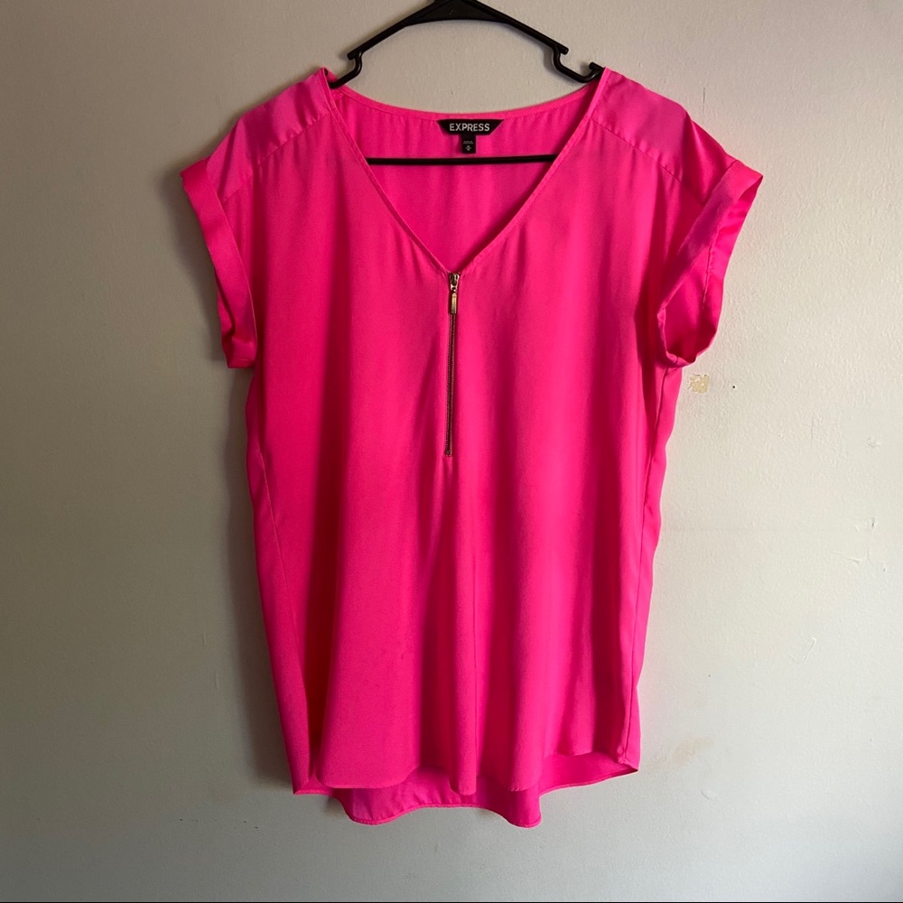 Express hot pink zipper blouse